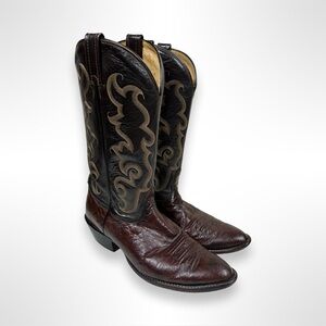 NOCONA vintage 90s smooth quill ostrich skin western boots